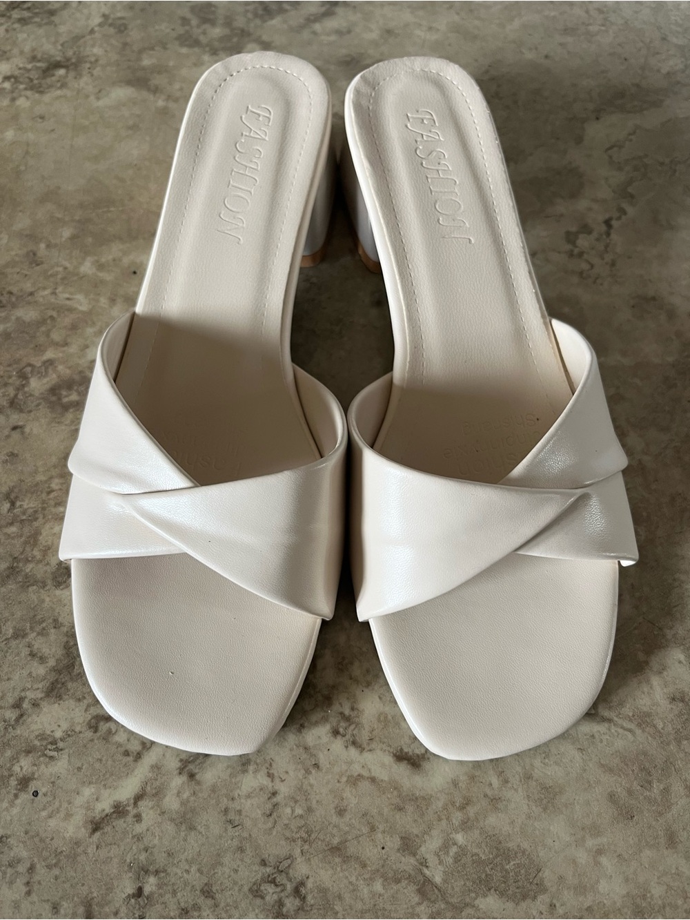 Shein Women’s White Slip-On Heel Sandals